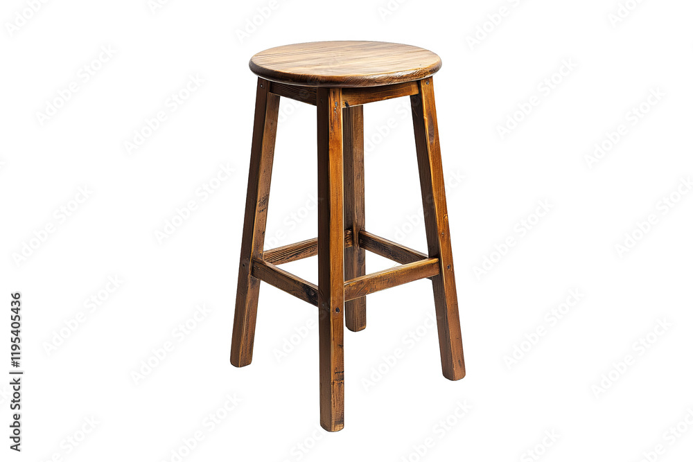 Wooden Bar Stool with Round Seat and Simple Design for Home Decor Wooden Bar Stool with Round Seat and Simple Design for Home Decor