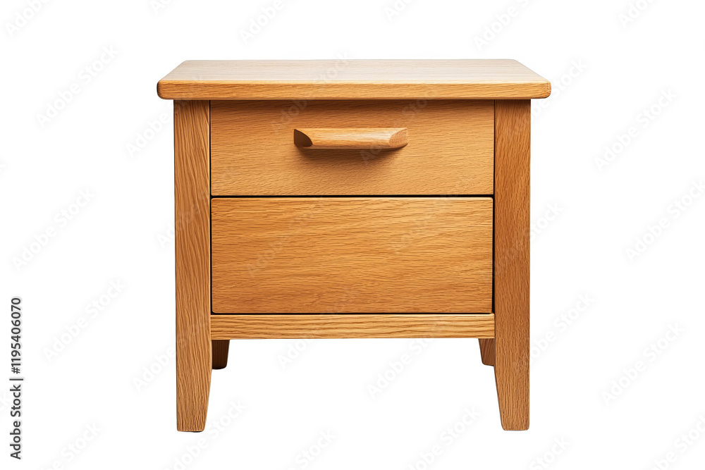 Wooden bedside table with drawer in minimalistic design and natural finish Wooden bedside table with drawer in minimalistic design and natural finish