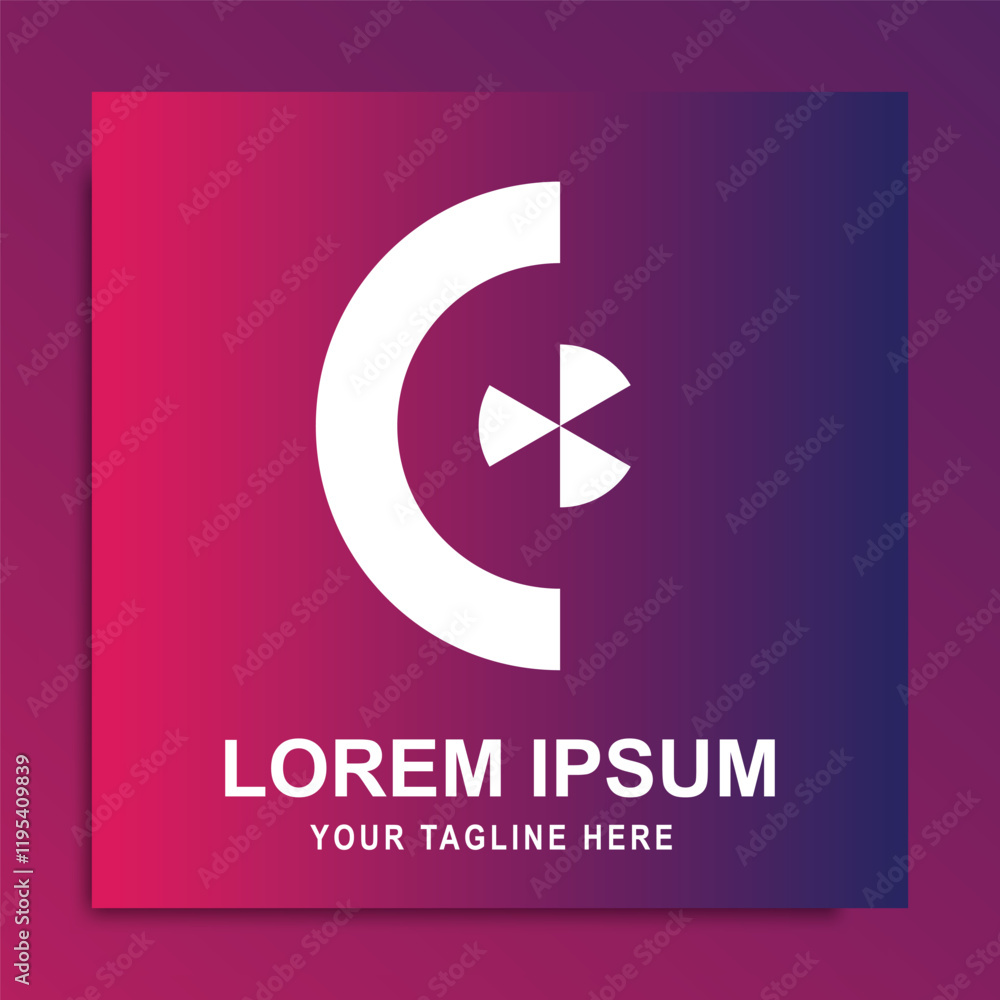 Simple Initial C Letter Logo on Gradient Background. Can be used for Business and Brand Logos. Vector Logo Design Template Elements Simple Initial C Letter Logo on Gradient Background. Can be used for Business and Brand Logos. Vector Logo Design Template Elements