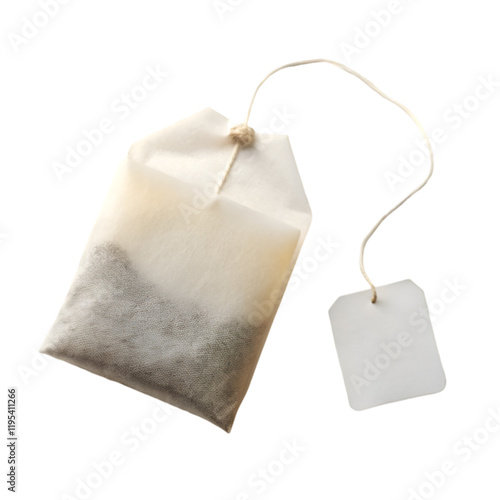 Tea bag isolated on transparent background