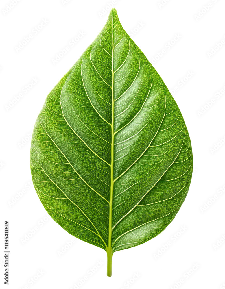 Obraz premium 緑色の葉（Green leaf on white background） 