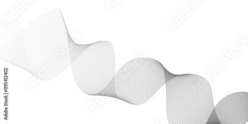 Abstract colorful wavy stripes on white background isolated, minimalistic geometric background with black and white wavy lines form spiral ribbon. Graphic design template banner, vector illustrator.