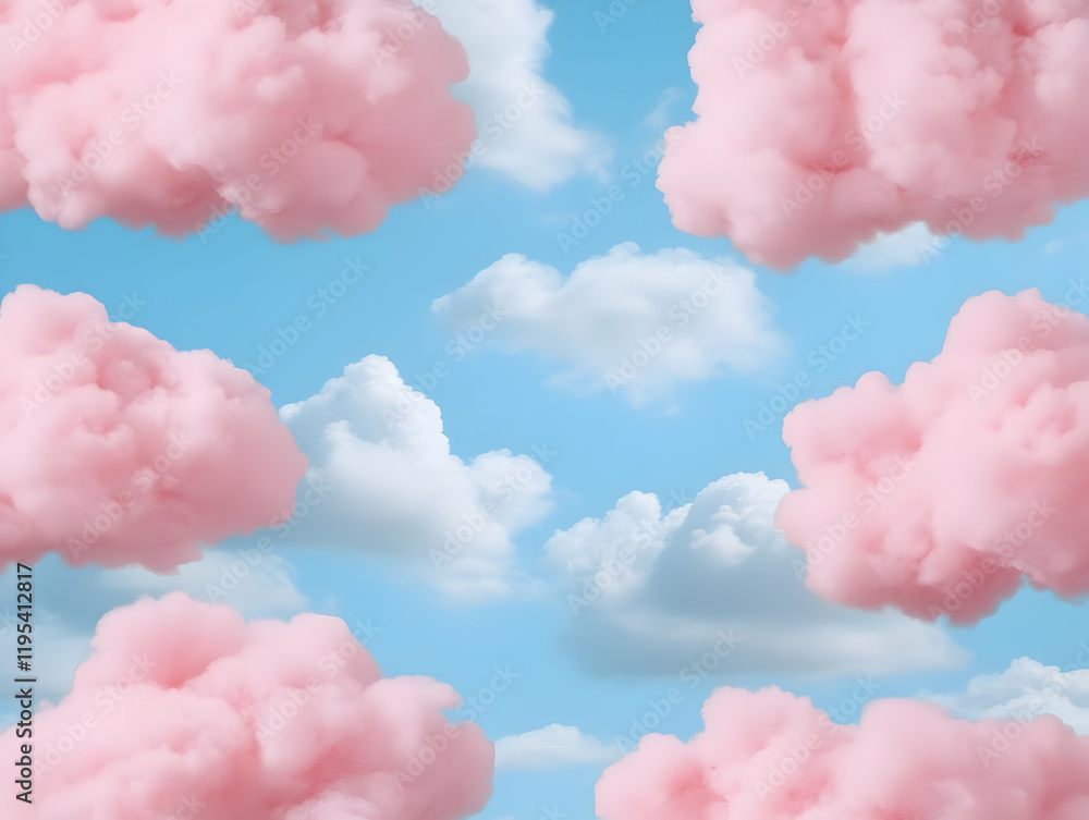 Pink Cloudscape Abstract Background Illustration Pink Cloudscape Abstract Background Illustration