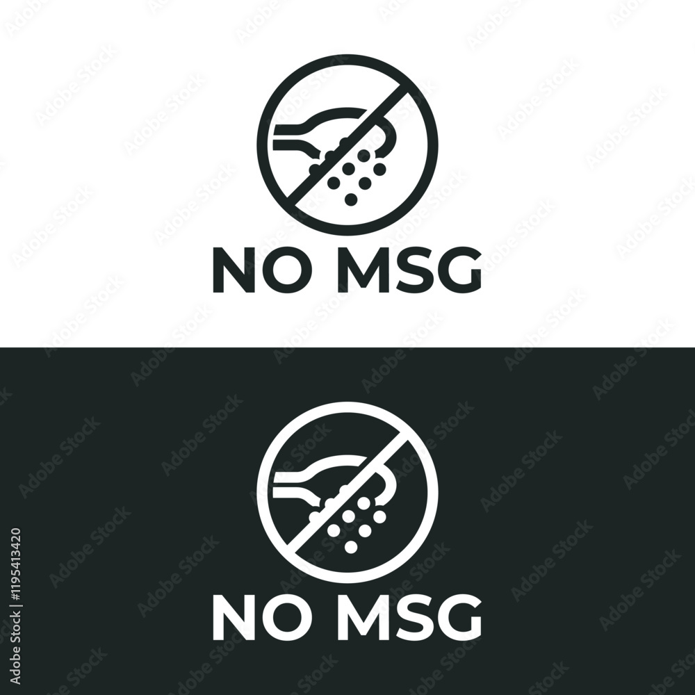 NO MSG icon isolated on white background. Vector illustrations are made with vector-based software, not AI generated results. NO MSG icon isolated on white background. Vector illustrations are made with vector-based software, not AI generated results.