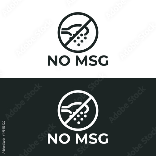 NO MSG icon isolated on white background. Vector illustrations are made with vector-based software, not AI generated results.
