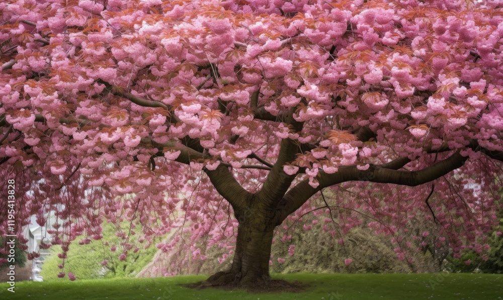 Cherry tree in full bloom with lots of pink blossoms ideal for backgrounds Cherry tree in full bloom with lots of pink blossoms ideal for backgrounds