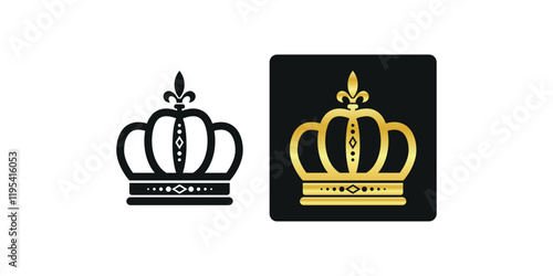 A Black And Gold Crown On White Backdrop