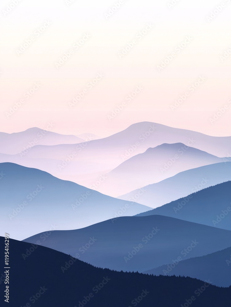 A calming gradient background with mountain dusk colors.featuring soft blues and purples.evoking tranquility and renewal.ideal for nature-themed content and evening designs A calming gradient background with mountain dusk colors.featuring soft blues and purples.evoking tranquility and renewal.ideal for nature-themed content and evening designs