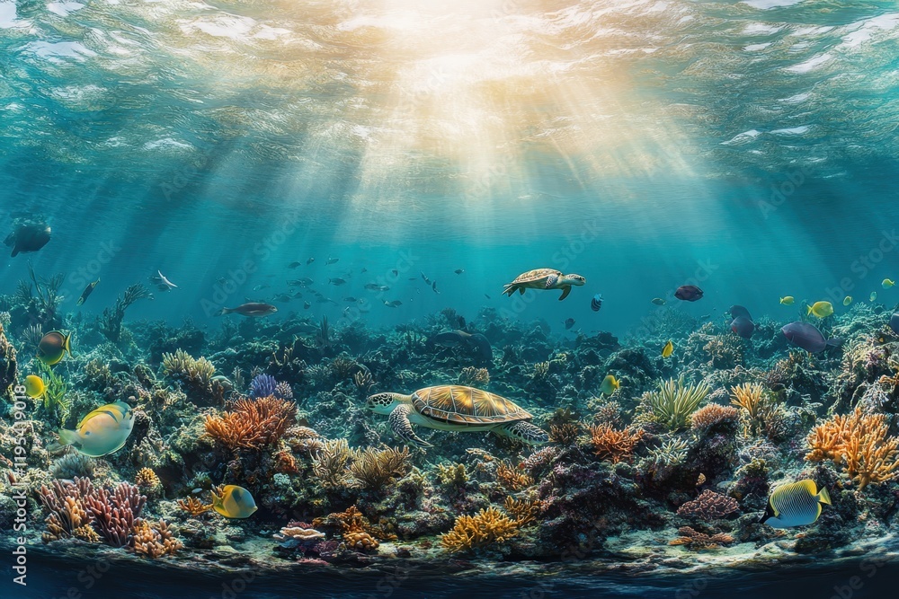 Fototapeta premium coral reef and fishes