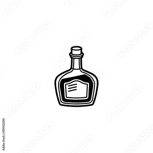 rum bottle icon on transparent background
