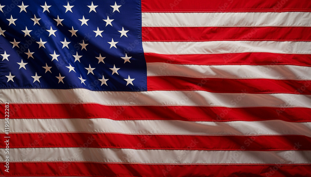 Fototapeta premium a rippling United States flag red white and blue.