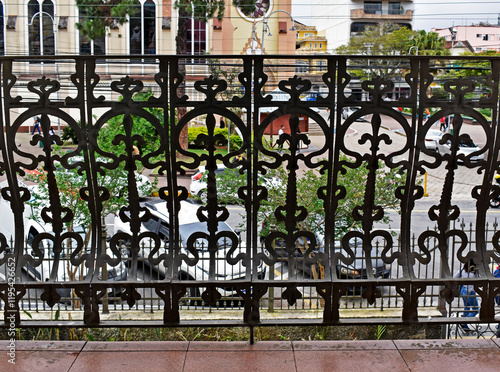 Obraz na płótnie Art nouveau grid on balcony in Teresopolis, Rio de Janeiro, Brazil w salonie