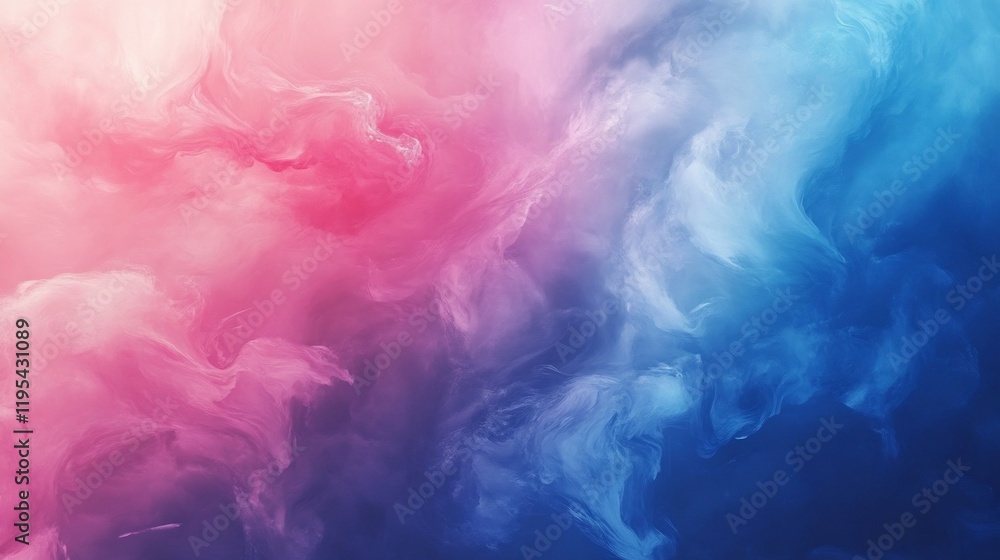 Fototapeta premium Abstract Pink Blue Swirling Paint Soft Light. AI Generated