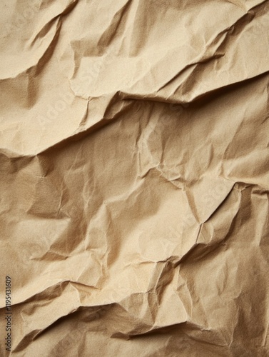 Wallpaper Mural A close-up view of a wrinkled brown paper surface, showcasing intricate folds and creases, ideal for artistic inspiration or backgrounds in photography and design. Torontodigital.ca