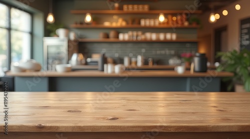 Wallpaper Mural Wooden board empty table in front of blurred background. Perspective brown wood over blur in coffee shop or restaurant, can be used for display or montage your products.Mock up display of product ad. Torontodigital.ca