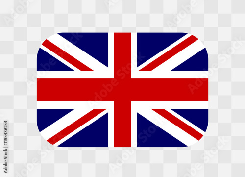 United Kingdom of Great Britain and Northern Ireland flag - rounded rectangle colorful flag representing a country cultural identity and heritage. The essence of national pride and unity. Vector flag