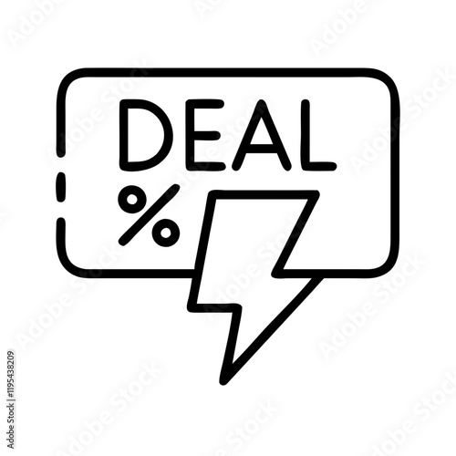 flash deal notification icon, flash deal notification line art - simple line art of flash deal notification, perfect for flash deal notification logos and icons and themed design 