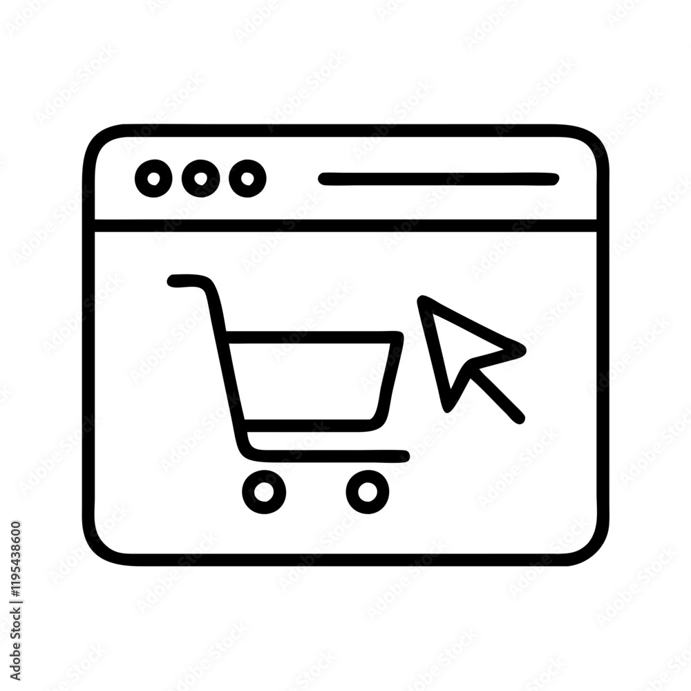 online shopping icon, online shopping line art - simple line art of online shopping, perfect for online shopping logos and icons and themed design online shopping icon, online shopping line art - simple line art of online shopping, perfect for online shopping logos and icons and themed design