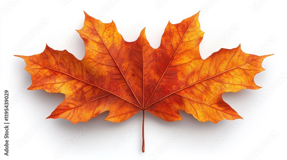 Vivid Orange Maple Leaf Isolated on White Background, Showcasing Intricate Veins and Texture, Perfect for Fall-Themed Designs and Nature-Inspired Concepts Vivid Orange Maple Leaf Isolated on White Background, Showcasing Intricate Veins and Texture, Perfect for Fall-Themed Designs and Nature-Inspired Concepts