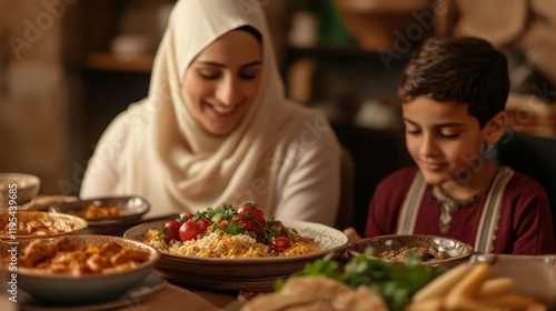 Wallpaper Mural Muslim Family Sharing Delicious Meal Together Torontodigital.ca