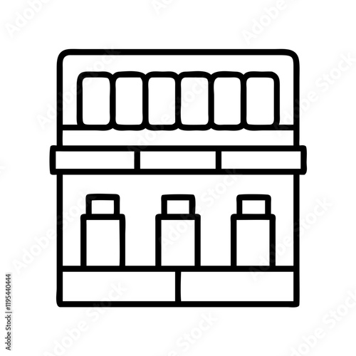 store aisle icon, store aisle line art - simple line art of store aisle, perfect for store aisle logos and icons and themed design 