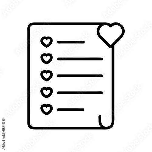 wishlist icon, wishlist line art - simple line art of wishlist, perfect for wishlist logos and icons and themed design 