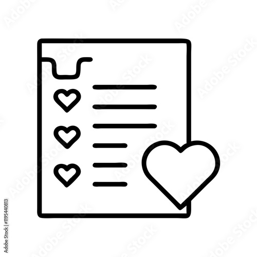 wishlist icon, wishlist line art - simple line art of wishlist, perfect for wishlist logos and icons and themed design 