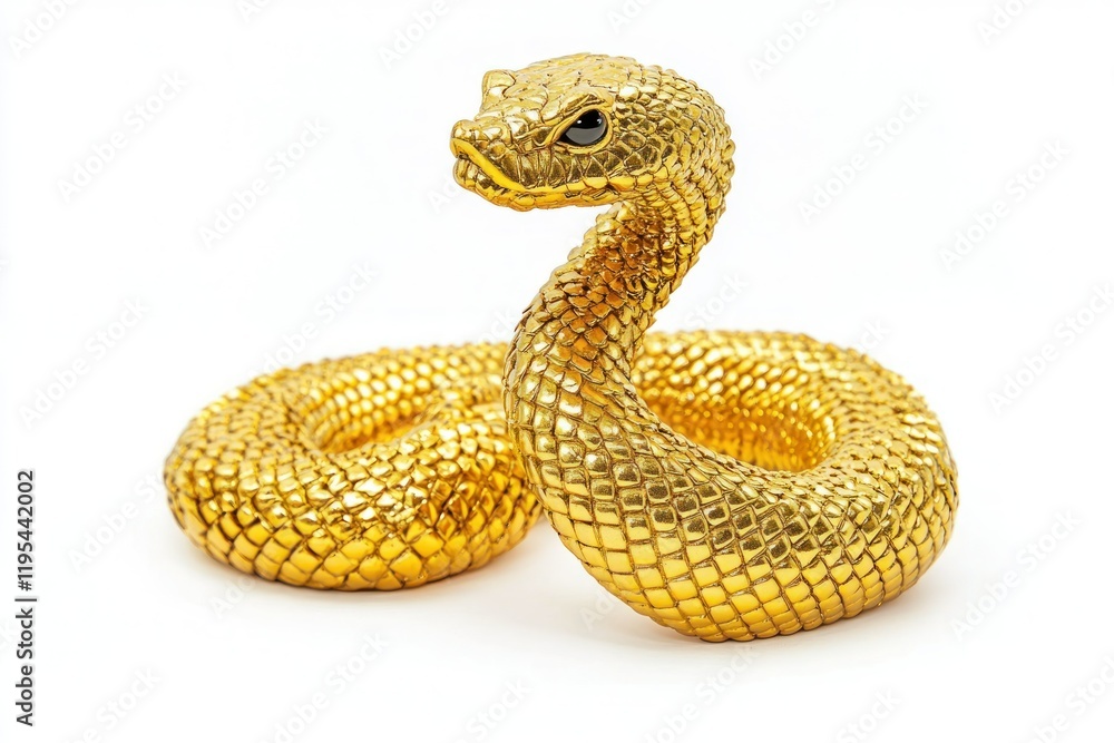 Obraz premium Captivating 3D Golden Snake Figurine Art
