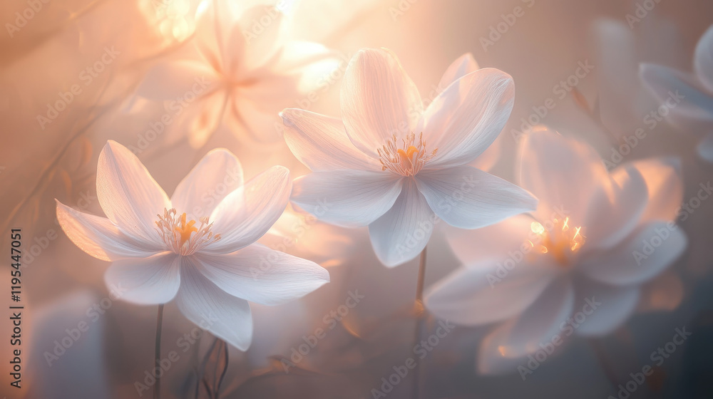 Obraz premium Floral Realistic Art in Misty Fog