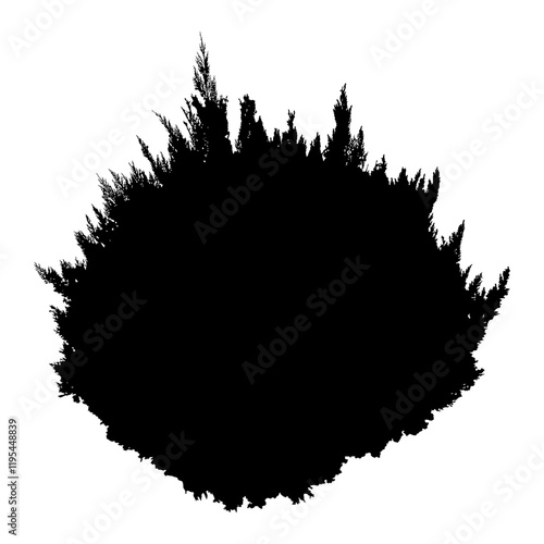 realistic bush black silhouette