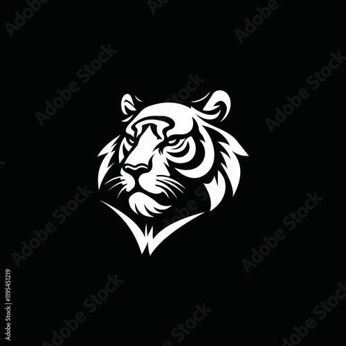 a tiger head logo that is scary, authoritative and charismatic