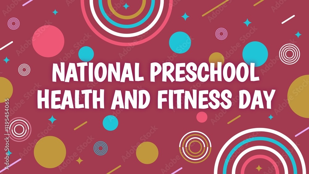 Obraz premium National Preschool Health and Fitness Day web banner design illustration
