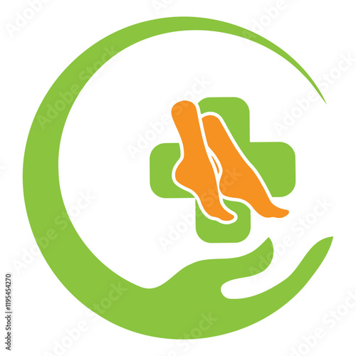 hand  Foot Care logo design foot ankle care logo carrot Foot Care logo designs concept vector, Iconic Foot Logo designs template