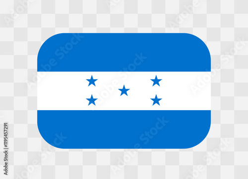 Honduras flag - rounded rectangle colorful flag representing a country cultural identity and heritage. The essence of national pride and unity. Vector flag on transparent background.