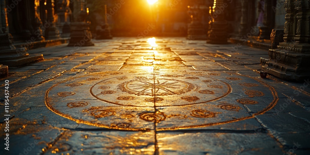 Sunlit Indian Temple Courtyard Chalk Horoscope Charts on Stone at Dawn - Astrology Content for Cultural Heritage Marketing and Spiritual Lifestyle Branding Sunlit Indian Temple Courtyard Chalk Horoscope Charts on Stone at Dawn - Astrology Content for Cultural Heritage Marketing and Spiritual Lifestyle Branding