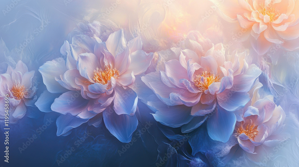 Fototapeta premium Floral Realistic Art in Misty Fog