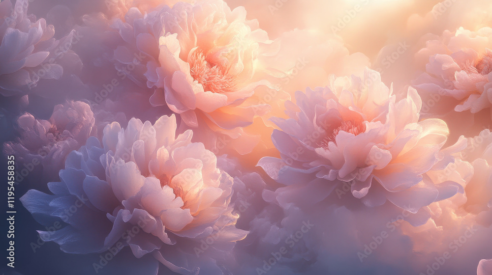 Floral Realistic Art in Misty Fog Floral Realistic Art in Misty Fog
