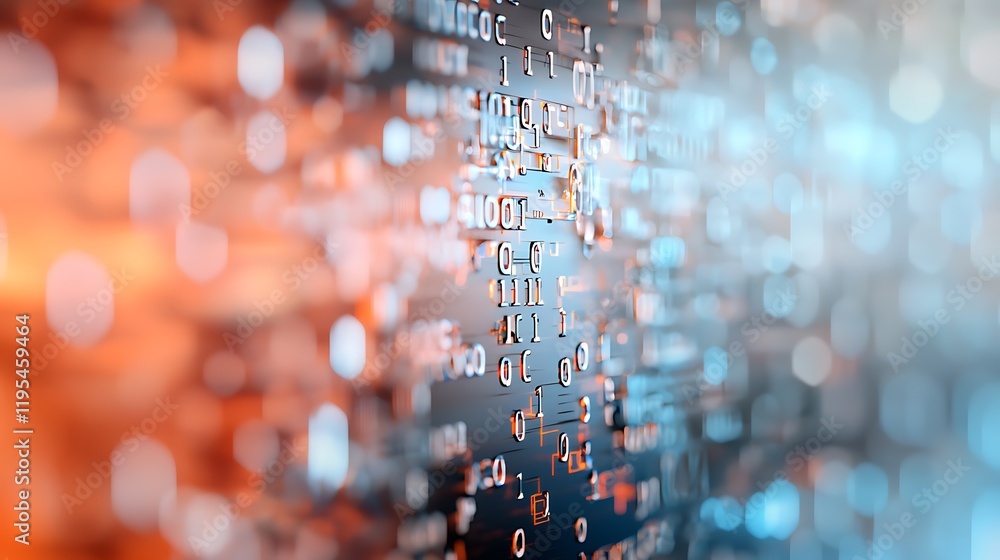 Obraz premium Disrupted Binary Code Grid Enveloped in Surreal Glitches and Breaches Visualization of Digital Chaos and Technological Disruption