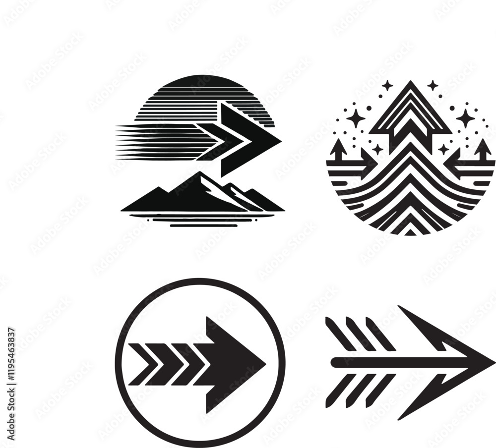 Arrow Silhouette Icon Vector Illustration Arrow Silhouette Icon Vector Illustration