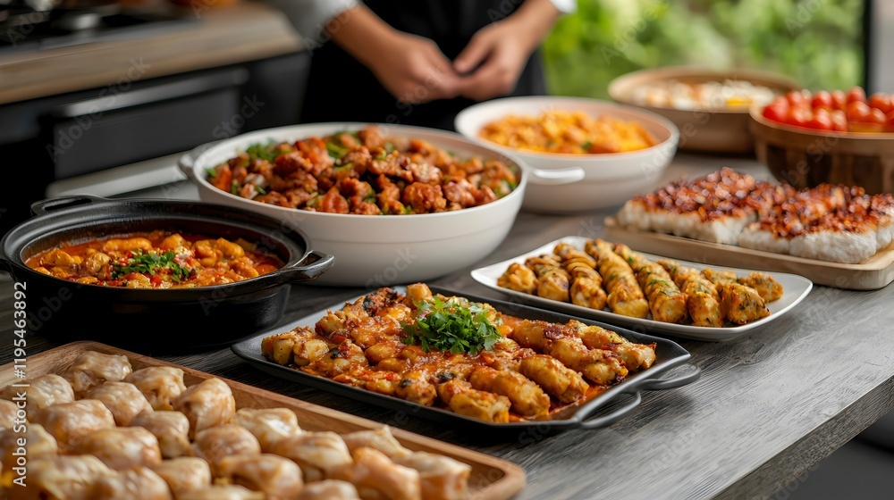 Obraz premium Delicious Array of Culinary Dishes on Display