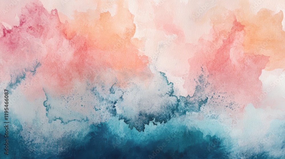 Obraz premium Vibrant pastel hues create a flowing watercolor tapestry of organic shapes and gentle gradient transitions