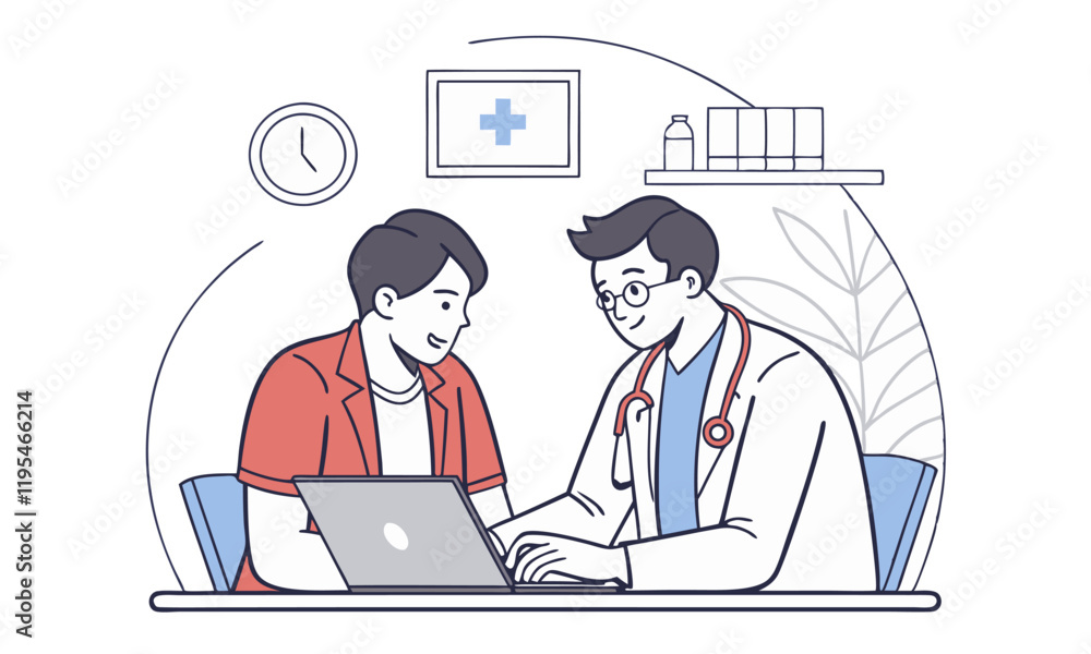 Doctor Meeting With Patient for Health Consultation In Modern Office Setting Doctor Meeting With Patient for Health Consultation In Modern Office Setting
