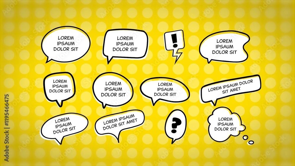 Speech Bubble Doodle Cartoon Animated Bundle Stock Template | Adobe Stock
