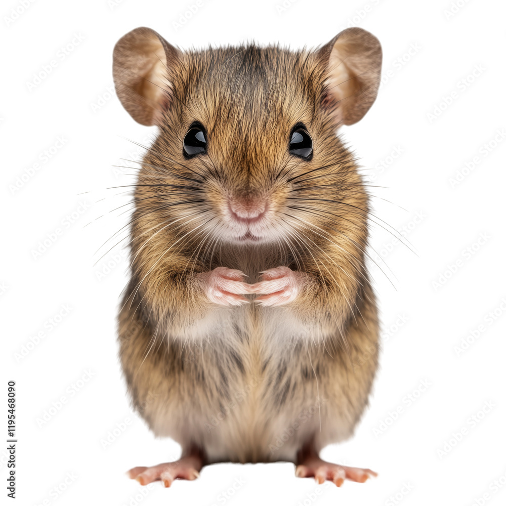Obraz premium Cute mouse close-up portrait studio nature on a transparent background