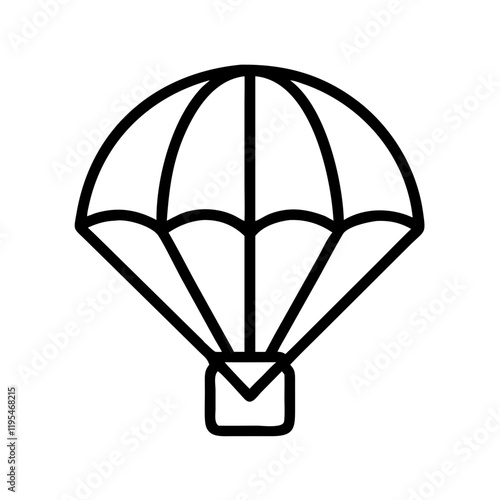 battle royale parachute icon, battle royale parachute line art - simple line art of battle royale parachute, perfect for battle royale parachute logos and icons and themed design 