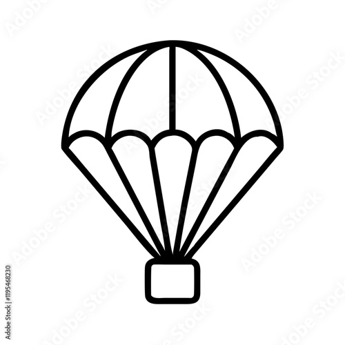battle royale parachute icon, battle royale parachute line art - simple line art of battle royale parachute, perfect for battle royale parachute logos and icons and themed design 