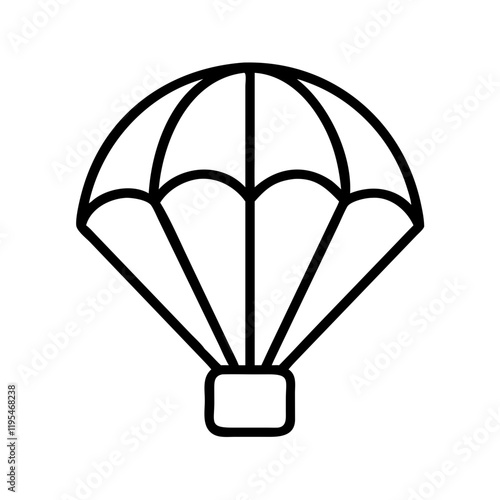 battle royale parachute icon, battle royale parachute line art - simple line art of battle royale parachute, perfect for battle royale parachute logos and icons and themed design 