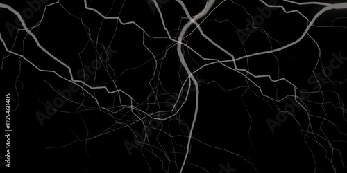Black marble texture background, abstract marble texture. Dark textured leather wall with vintage grunge pattern .Tele photo of a distant branched lightning bolt at night .
