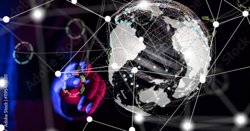 world Global network. Block...