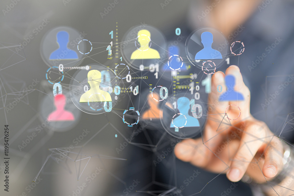 Business intelligence analyst dashboard on virtual - neural network exposure digital